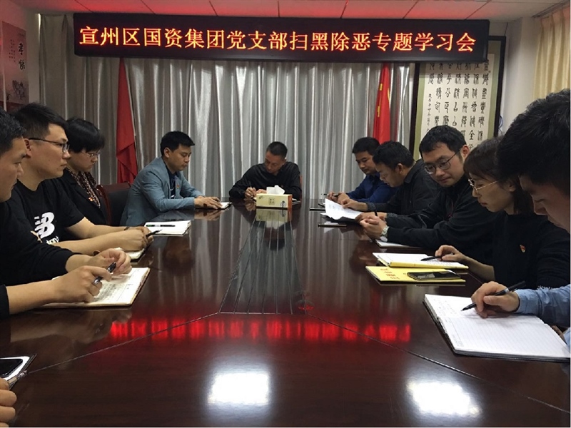 宣州區(qū)國資集團召開掃黑除惡專題學(xué)習(xí)會(圖1) 宣州區(qū)國資集團召開掃黑除惡專題學(xué)習(xí)會(圖1)